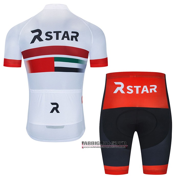 Abbigliamento R Star Manica Corta e Pantaloncino Con Bretelle 2021 Bianco Rosso - Clicca l'immagine per chiudere